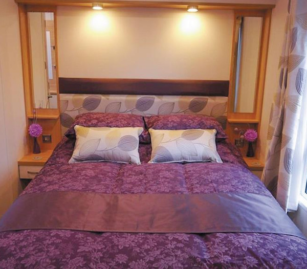 A bedroom in one of the lodges at Grand Eagles Lodges, Nether Coul