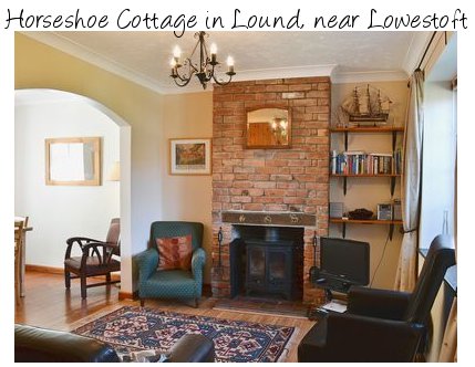 Horseshoe Cottage is a holiday cottage in the village of Lound, near Lowestoft in Suffolk. Horseshoe Cottage sleeps 4 people