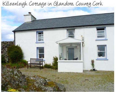 Killeenleigh Cottage is a semi-detacthed holiday cottage in Glandore, County Cork - at the south west of ireland. Killeenleigh Cottage sleeps 5 people