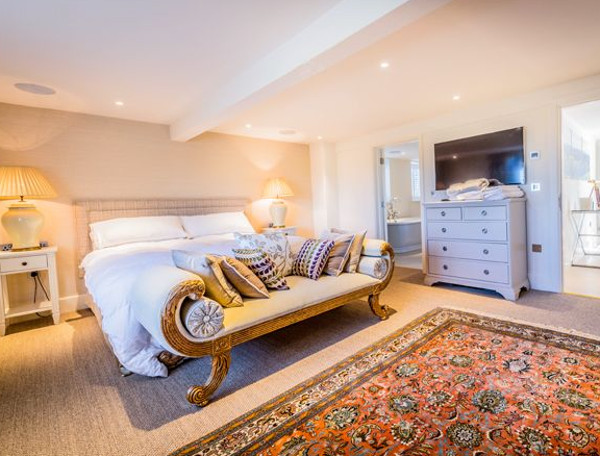 One of the bedrooms at The Grange on the Hencote Estate