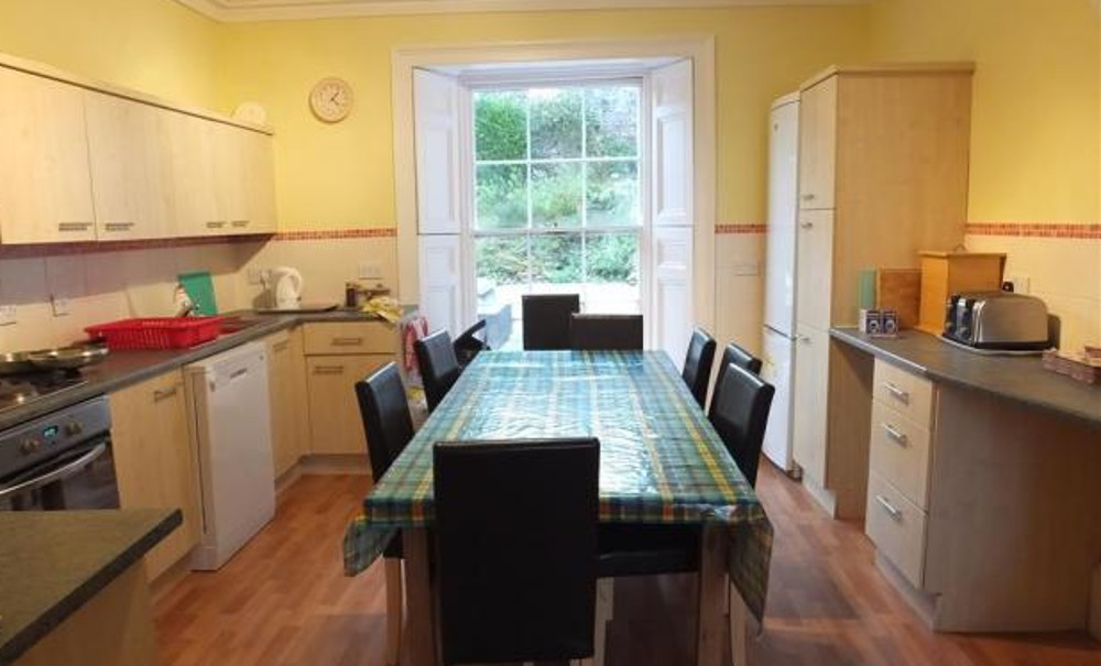 The kitchen and dining area at White House in Tenby